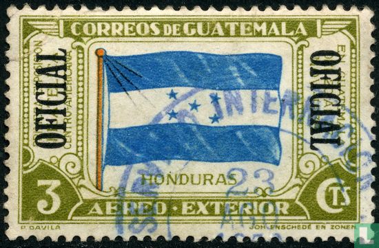 Air-mail stamps with overprint