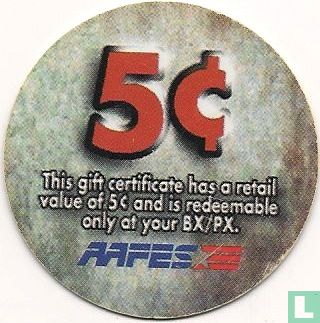 AAFES 5c 2001 Military Picture Pog Gift Certificate - Afbeelding 2