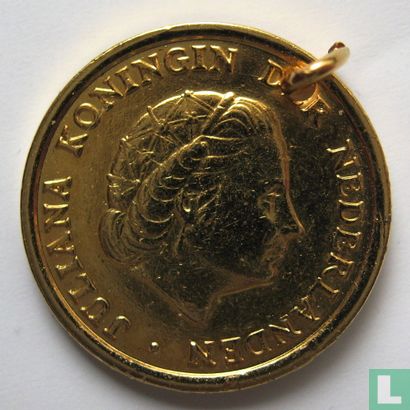 Nederland 1 cent 1955 verguld - Afbeelding 2