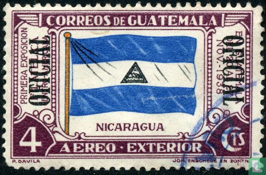 Luftpost Briefmarken mit Aufdruck