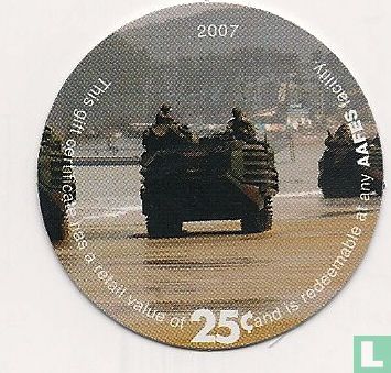AAFES 25c 2007 Military Picture Pog Gift Certificate 10E251 - Afbeelding 1