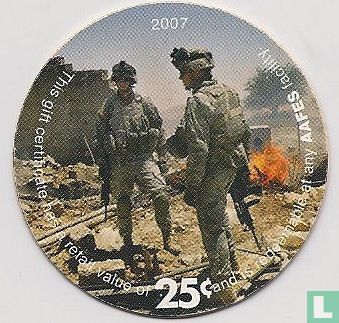AAFES 25c 2007 Military Picture Pog Gift Certificate 10M251WO - Afbeelding 1
