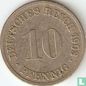 Empire allemand 10 pfennig 1903 (D) - Image 1