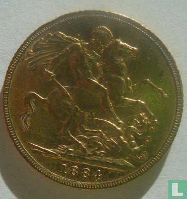 Verenigd Koninkrijk 1 sovereign 1884 - Afbeelding 1