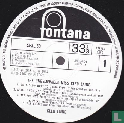 The Unbelievable Miss Cleo Laine  - Image 3