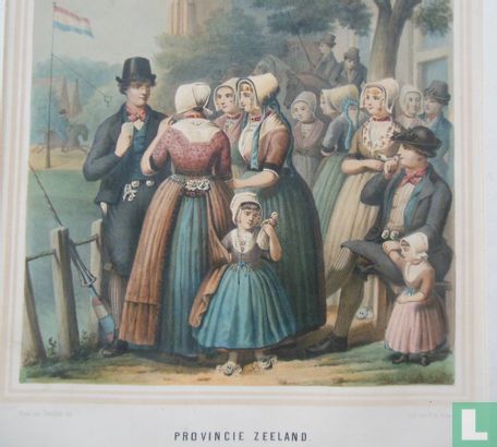 Een groep vrouwen en twee mannen en twee kinderen van het Zeeuwse eiland Walcheren in feestkleding  - Image 2