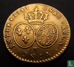 Frankrijk ½ louis d'or 1743 (W) - Afbeelding 1