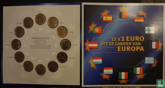 Meerdere landen muntset 2002 "12x 1 euro uit 12 landen van Europa" - Afbeelding 3