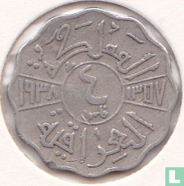 Iraq 4 fils 1938 (AH1357 - copper-nickel - without I) - Image 1