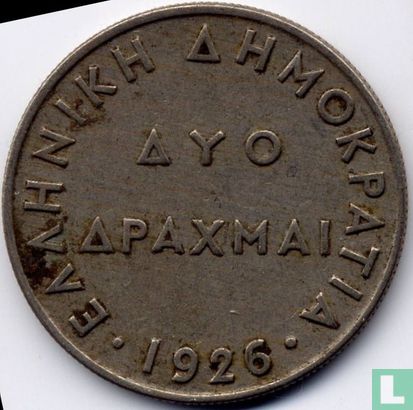 Greece 2 drachmai 1926 - Image 1