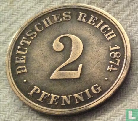 Duitse Rijk 2 pfennig 1874 (D) - Afbeelding 1
