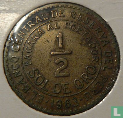 Pérou ½ sol de oro 1963 - Image 1