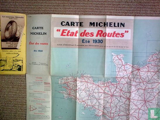 Carte Michelin Etat des Routes France Nord Eté 1930 - Image 1