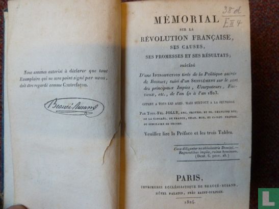 Mémorial sur la révolution française, ses causes, ses promesses ert ses résultats - Image 3