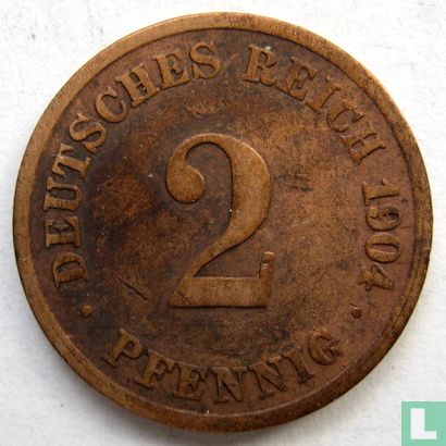 Duitse Rijk 2 pfennig 1904 (D) - Afbeelding 1