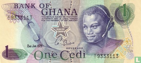 Ghana 1 Cedi 1975 - Image 1
