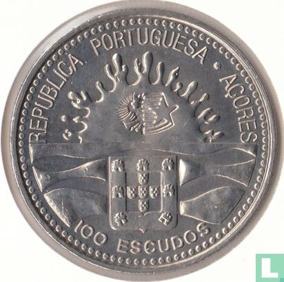 Açores 100 escudos 1995 (cuivre-nickel) "Centennial of Azorean autonomy" - Image 2