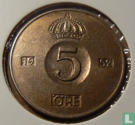 Zweden 5 öre 1952 - Afbeelding 1