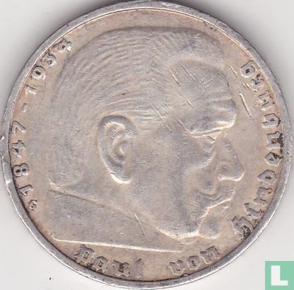 Duitse Rijk 5 reichsmark 1937 (E) - Afbeelding 2