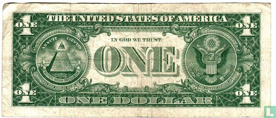 Etats-Unis $ 1 1957 (joint le certificat d'argent, bleu) - Image 2