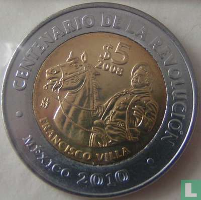 Mexico 5 pesos 2008 "Centenary of Revolution - Francisco Villa" - Afbeelding 1