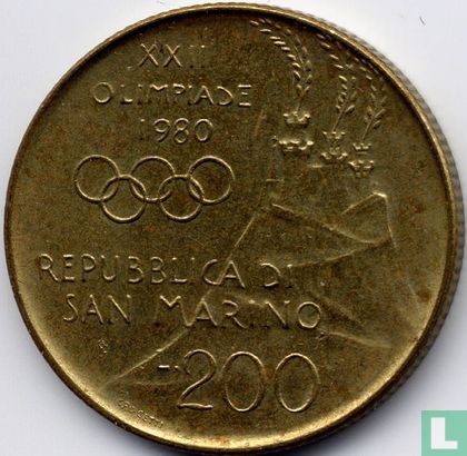 San Marino 200 Lire 1980 "Summer Olympics in Moscow" - Bild 1