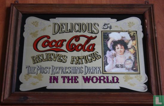 Coca Cola Dose Tin Nostalgie Barspiegel Spiegel Bar Mirror 22 x 32 cm 