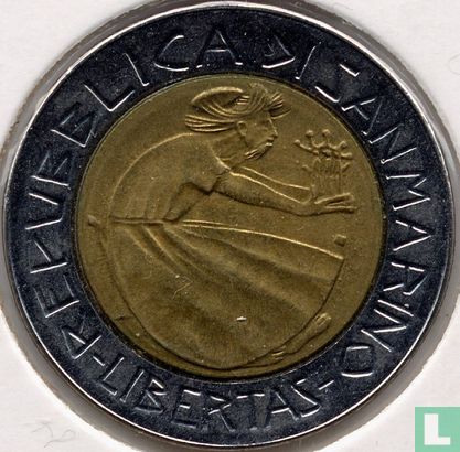 San Marino 500 lire 1985 "Redemption from drugs" - Afbeelding 2