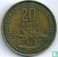 Côte française des Somalis 20 francs 1952 - Image 2