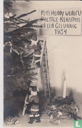 Foto Henny wenst U Prettige Kerstmis en een Gelukkig 1954 - Afbeelding 1