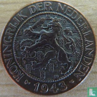Netherlands 1 cent 1943 (type 1 - red copper) - Image 1