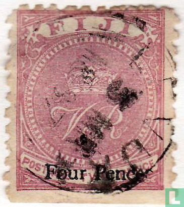 Crown with overprint