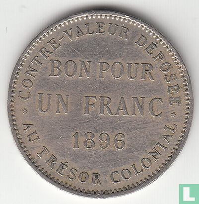 Réunion 1 franc 1896 - Image 1
