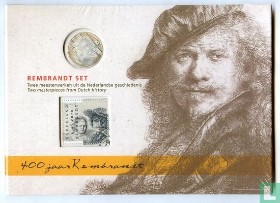 Netherlands 5 euro 2006 (stamp & folder) "400th anniversary Birth of Rembrandt Harmenszoon van Rijn" - Image 1