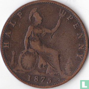 Verenigd Koninkrijk ½ penny 1875 - Afbeelding 1