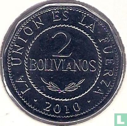 Bolivie 2 bolivianos 2010 - Image 1