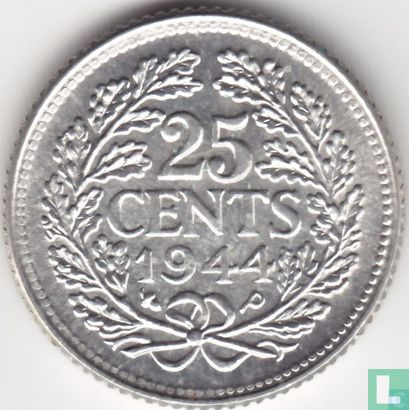 Nederland 25 cents 1944 - Afbeelding 1