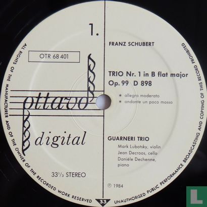 Schubert: Trio no.1 / Adagio - Afbeelding 3