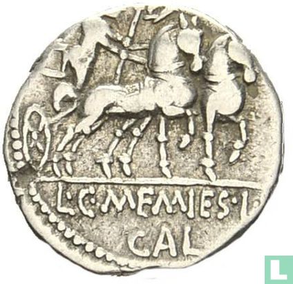 Romeinse Republiek. L. en C. Memmius, AR Denarius 87 v.C.  - Afbeelding 2