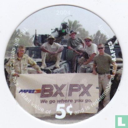 AAFES 5c 2004 Military Picture Pog Gift Certificate 5C51 - Afbeelding 1