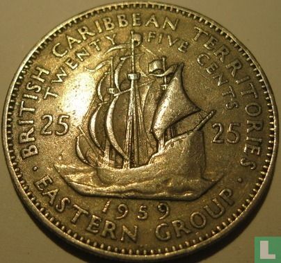 Territoires des Caraïbes britanniques 25 cents 1959 - Image 1