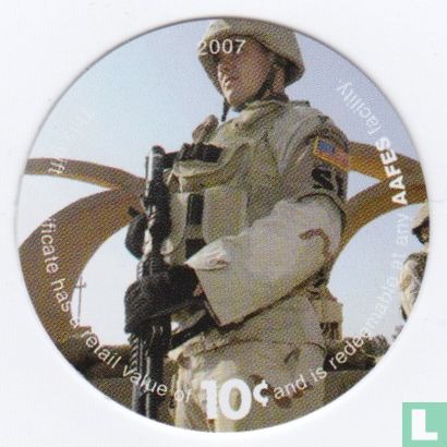 AAFES 10c 2007 Military Picture Pog Gift Certificate 10J101 - Bild 1