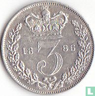 Royaume Uni 3 pence 1886 - Image 1