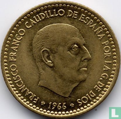 Spain 1 peseta 1966 (1969) - Image 2