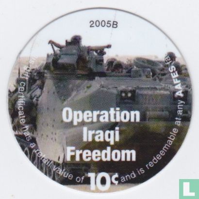 AAFES 10c 2005B Military Picture Pog Gift Certificate 7G101 - Bild 1