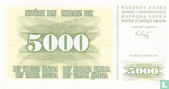 Bosnie-Herzégovine 5.000 Dinara 1993  - Image 1