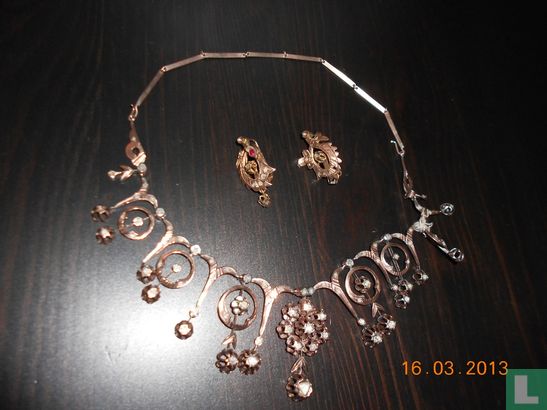 +200 Jaar oud goud en diamanten halsketting - Image 1