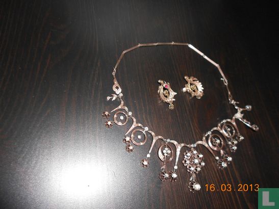 +200 Jaar oud goud en diamanten halsketting - Image 3