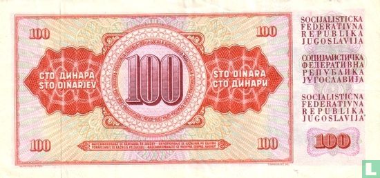 Joegoslavië 100 Dinara 1965 (P80c) - Afbeelding 2