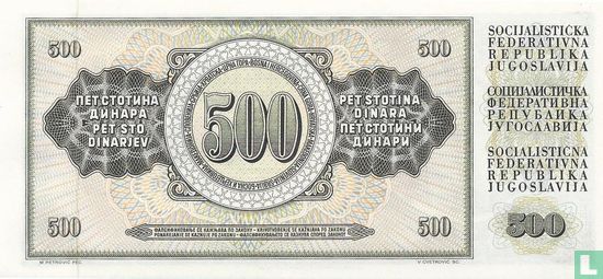 Yugoslavia 500 Dinara 1970 (P84b) - Image 2